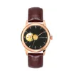 Montres-bracelets Femmes Montre automatique Bande de cuir souple Mouvement mécanique Auto-vent Drop Dames Horloge Mekanisk Klocka AutomatiskWristwatches