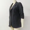 Ternos femininos casual solto ajuste casaco feminino jaqueta elegante único botão cardigan com lapela três para negócios adicionado