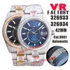 VR Factory Montres 326934 / 326933 904L Ice Out Full Diamond 42mm Cal.9001 Automatique Montre Homme Cadran Noir / Bleu Bracelet Diamants Montres Homme