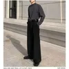 Abiti da uomo Pantaloni casual svasati Primavera Autunno Pantaloni lunghi da completo tinta unita neri dritti larghi a gamba larga lunghi fino al pavimento