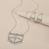 Halsband örhängen Set mode kvinnor trendiga koppar lång kedja arabisk etnisk stil zirkonmaskdesign smycken tillbehör