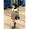 Down Count Çocuk Giyim Çocuklar 2023 Kış Koreli Stil Kızlar Kapitone Pamuk Polar Büyük Yakası Pamuklu Pad-Paded Moda Sıcak