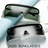Sunglasses Green Rimless One Piece Large Women Brand Design Star Oversized Sun Glasses For Men Shield Visor Windproof FML