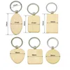 Keychains 20st tomma trä Keychain Round Rectangular ellipse Bulk grossist träkedjor Ring lämplig för lasergåva