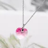 Swarovskisspendant Collane Elemento Collana in argento sterling 925 con amore di cristallo per donna Ragazza Cuore Catena clavicola Multicolor Opzionale Gioielli per studenti Nec