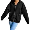 Kvinnors hoodies tröjor kvinnor tröja jacka vinterkläder kvinnlig zip upp överdimensionerade hoodies casual lös svart brun hoodie vintage fleece pullover 231102