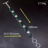 Link Bracelets Hermosa Jewelry Amazing Gemstone Green Topaz Silver Color Charms Chain Links For Women 18cm 20234921