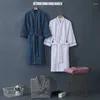 Peignoir en coton gaufré pour hommes, vêtements de nuit pour femmes, kimono d'été, longue serviette, robe de bain fine, robes de mariée, couple, maison