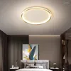 Plafonniers nordique moderne lumière LED pour salon chambre or blanc Ultra-mince anneau rond suspendu luminaire décor à la maison