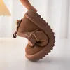 Stivali Stivali da neve per bambini in vera pelle di vacchetta Inverno Scarpe da bambino morbide e calde in cotone con peluche Ragazzi Ragazze Uno stivali in pelle scamosciata di pelliccia Principessa Retro Boot 231101