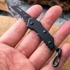 Coltello pieghevole piccolo Coltello da campeggio portatile Coltello tascabile seghettato in acciaio inossidabile multifunzione Strumento EDC MINI Taglierina Lame nere Coltelli da frutta