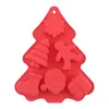 Julgran silikon kaka mögel handgjorda tvål choklad jello godis och ljus xmas träd Santa snögubbe form silikon mögel