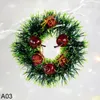 Fiori decorativi 12 cm Mini ghirlanda natalizia Bacca rossa Pigna Ghirlanda Fiore artificiale Ciondolo Albero di Natale Appeso Ornamento Anno Decor