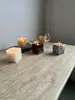 Candle Holders Customized 8.5x8.5x10.5CM Italian Luxury Stone Calacatta Viola Violet Marble Natural Holder Cups Jar Ambiance Deco