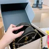 Mini Woman Shoulder Bags Pancake Bun Purses Designer LouLou Handbags With Letter Chains Crossbody Bags Ladies Vinyle Round Messenger Bag With box