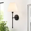 Wall Lamp Modern American Led For Bathroom Mirror Light Bedroom Corridor Stairs Cloth Lampshade Sconce Room Decor Fixtures