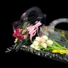 Present Wrap 5/10pcs Transparent Flower Bag med handtag Fresh Flower Bouquet Box For Wedding Birthday Rose Flowers Wrapping Handbag Presentlåda 231102