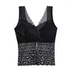 Camisoles réservoirs débardeur confortable Cami gilet couleur unie dos fendu dentelle soutien-gorge vêtements de maison