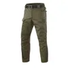 Pantalones al aire libre COLA DE PESCADO BLANCO Hombre táctico Camo Tela a cuadros fina Muchos bolsillos Cremallera Estilo militar Carga negra para hombres