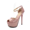 Scarpe eleganti 2023 Primavera Donna Décolleté Cinturino alla caviglia Peep Toe Tacchi alti Piattaforma Ladies Whoes Wedding Chaussure Femme Talon