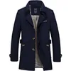 Männer Wolle Mischungen Herren Business Windjacke Lange Jacken Männer Baumwolle Trenchcoats Casual 2023 Frühling Herbst Mode Männlichen Anzug Streetwear Blazer 231102