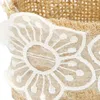 Geschenkpapier 4 Stück weiß gewebt Aufbewahrungskorb Brautjungfer Blumentopf Schleife rustikal Vintage Hochzeit Kind