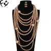 FY Europe et états-unis mode exagération multicouche collier de perles longue chaîne de pull bijoux Y200730228y