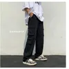 Мужские брюки черно-белые повседневные модные свободные прямые широкие мужские брюки уличная одежда в стиле хип-хоп с карманами мужские брюки-карго 231102