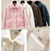 Women's Wool Blends Thick Lamb Wool Coat Women Jacket Winter Single Breasted Loose Grain Velvet Pocket Fur All-in-one Short Cardigan Female 231102