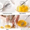 Egg Tools Ups Semi-Matic Mixer Beater Manual Self Turning 304 Stainless Steel Whisk Hand Blender Cream Stirring Kitchen Wholesale Dr Dh2Xs