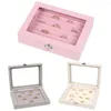 Jewelry Pouches Soft Velvet Stackable Tray Case Display Storage Box Portable Ring Earrings Organizer Holder