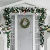 Decorative Flowers Classic Christmas Wreaths Door Hanging Decorations Garland For Home Decor Holiday Festive Party Supplies