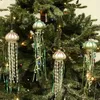 Décorations de Noël 4 pack arbre de Noël pendentif en verre gelée de Noël