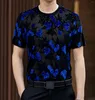 Men's T Shirts Mens Summer Thin O Neck See Through Flower Lace Sexy Short Sleeve T-shirts Tops Clubwear Beach Cool