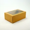 Kraft Black Gift Packaging Box con finestra Scatola di cartone Carta Cancella di cottura da forno Candy Boxes DH989