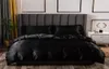 Zestaw luksusowych pościeli King Size czarny satynowy jedwabny łącznikowy łóżko Tekstyl Tekstyle Królowa kołdra Cy2005195536262