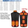 Herenvesten Thermisch warm vest 9 gebiedsverwarming USB Elektrisch verwarmingsvest Smart met ritsvak Heren Dames Sportkleding Verwarmde jas voor kamperen 231101