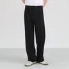 Ternos masculinos verão fino oversize terno calças dos homens moda coreana casual cor sólida calças de algodão masculino harajuku solto simples em linha reta