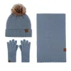 Зимние вечерние товары для мужчин и женщин, зимняя вязаная шапка, шапка, длинный шарф, перчатки с сенсорным экраном, комплект для взрослых, рождественские согревающие подарки C419
