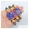 Łańcuchowe link bransoletki Borosa moda styl 5pcs/działek naturalny Druzy Stone Bransoletka Boguła Fine Jewelry G294 DOSTALNIE JEIND DHGARDEN DHP3Y