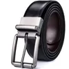 Belts 1Pcs Men's Leather Reversible Belt 34mm Casual Golf With Rolling Buckle One Reverse For 2 Colors