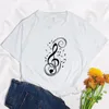 T-shirts Femme Été Musique Amour Doux Tendance Kawaii Imprimer Vêtements Femme T-shirt Esthétique Graphique Blanc Manches Courtes Polyester