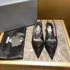 디자이너 신발 드레스 Saeda Crystal Pumps 진짜 가죽 로퍼 뾰족한 발가락 하이힐 신부 웨딩 파티 여성 섹시한 샌들 6.5cm 상자 먼지 가방