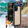 Waterproof Phone Cases For iPhone 14 13 12 11 X 8 7 Plus Mini PRO XR Max XS Clear Redpepper Shockproof Snowproof Swimming Case