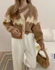 Suéter feminino de malha com borla, cardigã curto com decote em v manga comprida, casaco kpop kawaii, tops de malha, jaquetas sueter mujer