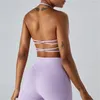 Yoga Outfit Femmes Sports Bras Cross Beauty Back Cou Suspendu Sous-vêtements de sport 2024 Séchage rapide Courir Fitness Top Bralette