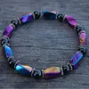 Strand Negative Energy Protection Armband | Blå kyanit hematit labradorite svart turmalin yoga