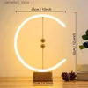 Desk Lamps Nordic magnetic levitation balance lamp magnetic led table lamp bedroom bedside home decoration desk lamp Beech wood lampholder Q231104