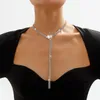 Chokers ailodo Meerlagige tennisketen Big Crystal Heart Choker ketting voor vrouwen luxe feest bruiloft ketting mode sieraden cadeau 230403