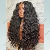 30" Wavy U Part Wigs Human Hair Natural Black 1x4 Openning Loose Deep Wave V Part Glueless Wig 250 Density Full End None Lace